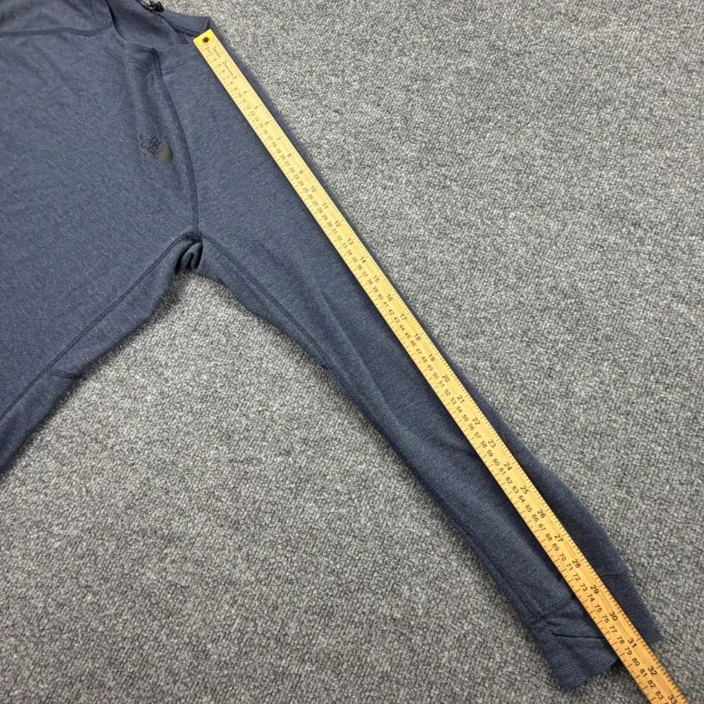 The North Face Mens Wool Blend Base Layer Long Sleeve Shirt Blue Gray Medium